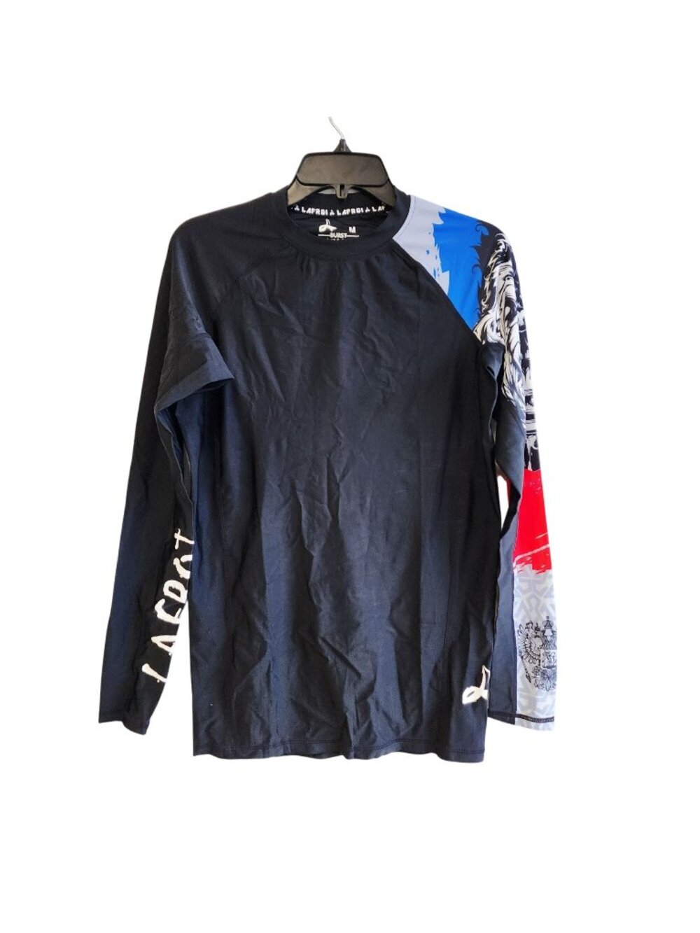 Laproi Burst Mens Black Long Sleeve Rash Guard With Graphic Lion Print Size M